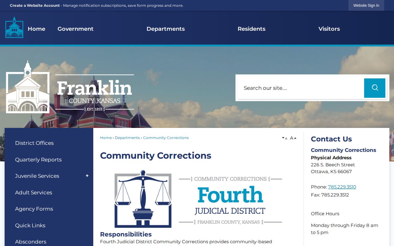 Franklin County Community Corrections post-release supervision office
