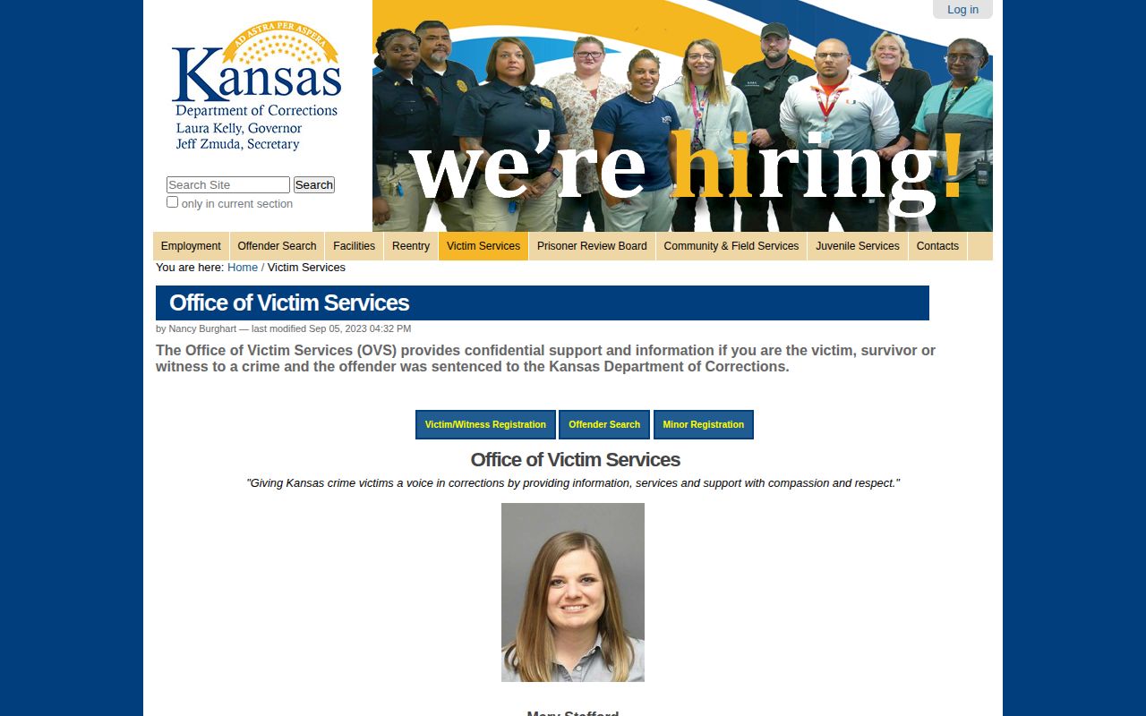 Kansas KDOC victim notification separate from Franklin County VINELink release alerts